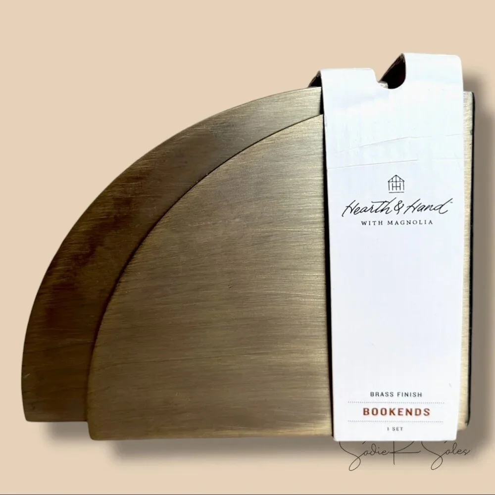 Brass Idler Gear Bookends Antique Finish (Set of 2) - Hearth & Hand Magnolia‎